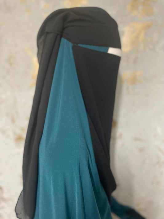 Double layer elastic niqab